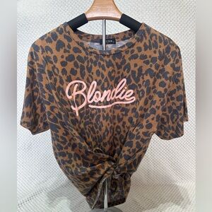 Blondie Leopard Print Knot Front Top
